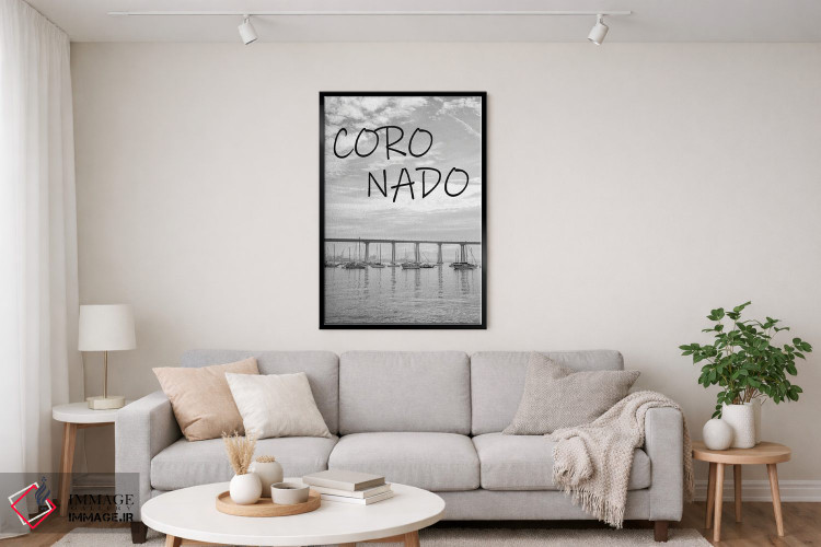 تابلو دکوراتیو Coronado California,سیاه و سفید کلاسیک، کورونادو کال… اثر جوزف اس. جیاکالونه - D4B