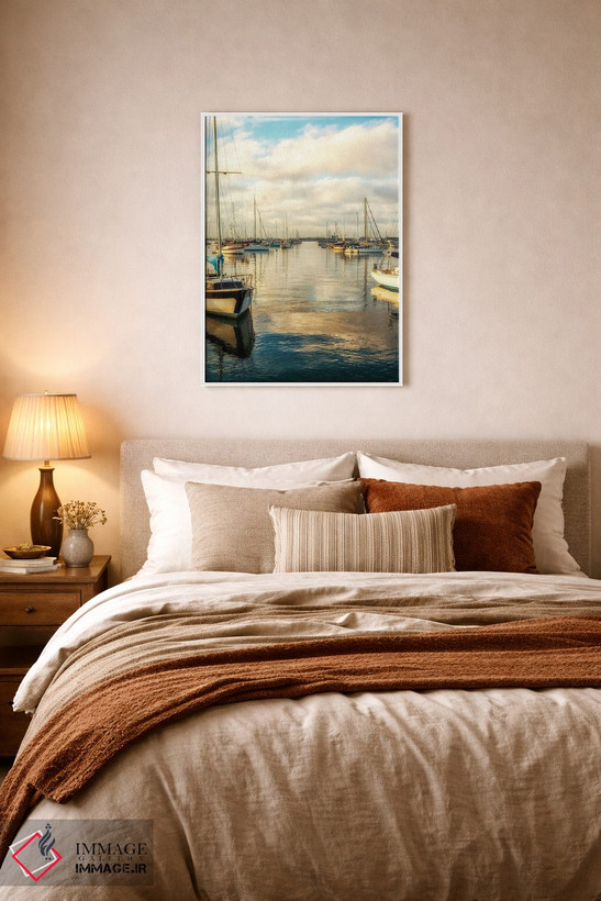 تابلو دکوراتیو San Diego Harbor,صبح با رنگ مسی، بندر سن دیگو اثر جوزف اس. جیاکالونه - D5W