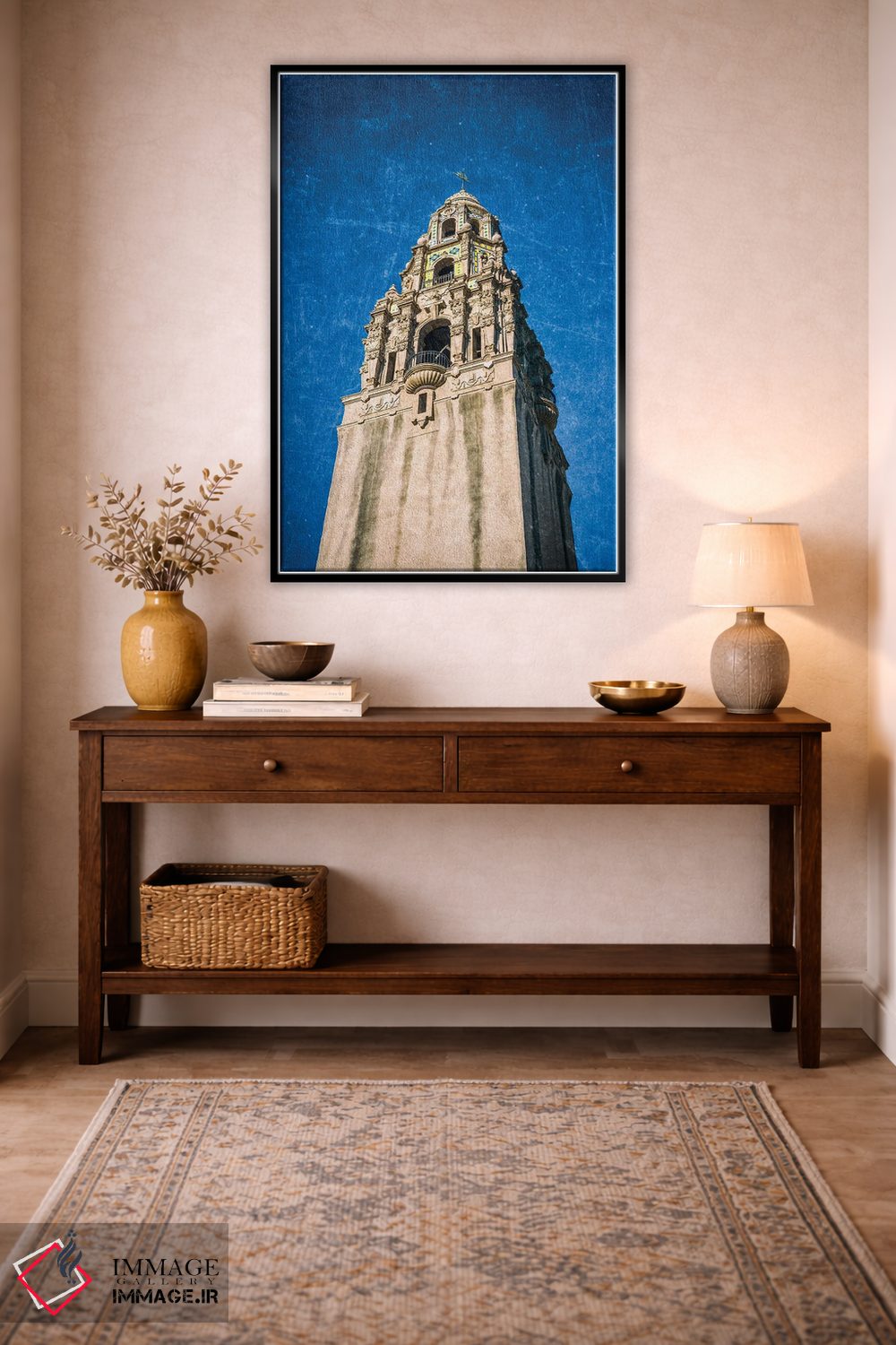 تابلو دکوراتیو برج کالیفرنیا در پارک بالبوآ با بافت هنری اثر جوزف اس. جیاکالونه - D4B