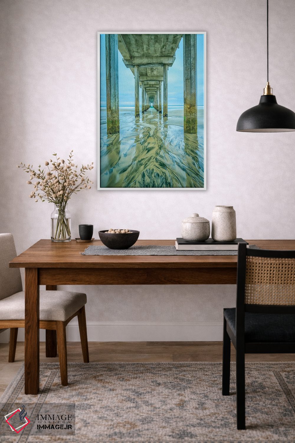 تابلو دکوراتیو اشکال اسکله اسکریپس در شن اثر جوزف اس. جیاکالونه - D3W