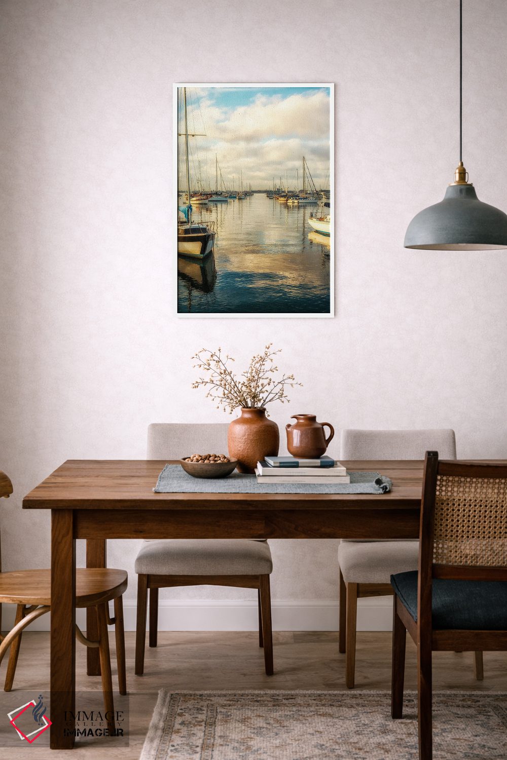 تابلو دکوراتیو San Diego Harbor,صبح با رنگ مسی، بندر سن دیگو اثر جوزف اس. جیاکالونه - D6W