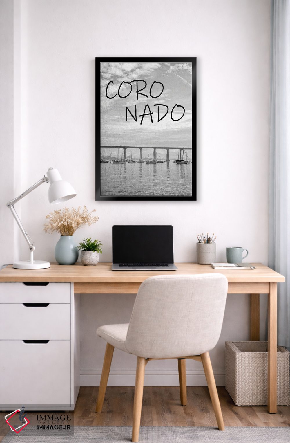 تابلو دکوراتیو Coronado California,سیاه و سفید کلاسیک، کورونادو کال… اثر جوزف اس. جیاکالونه - D6B