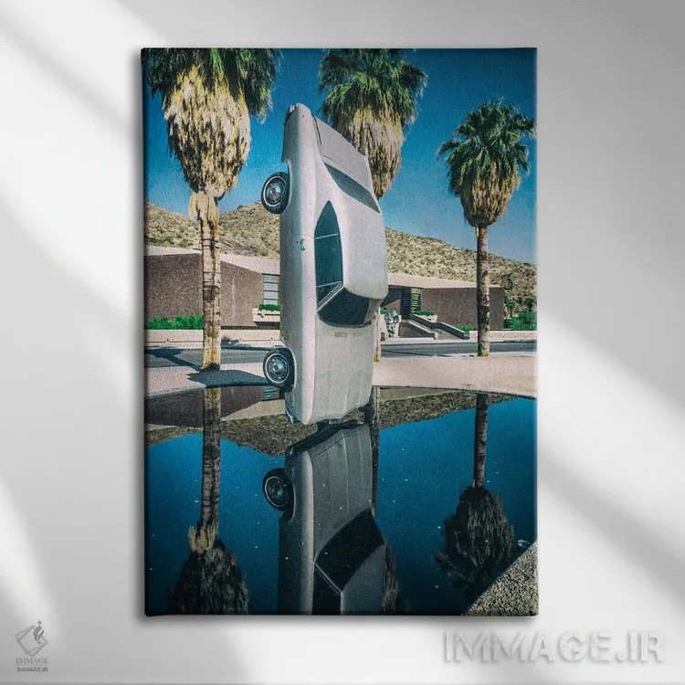 تابلو دکوراتیو بیرون موزه هنر پالم اسپرینگز اثر جوزف اس. جیاکالونه - نمای روبهرو روی دیوار