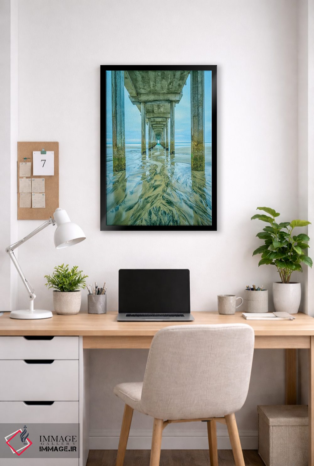 تابلو دکوراتیو اشکال اسکله اسکریپس در شن اثر جوزف اس. جیاکالونه - D6B