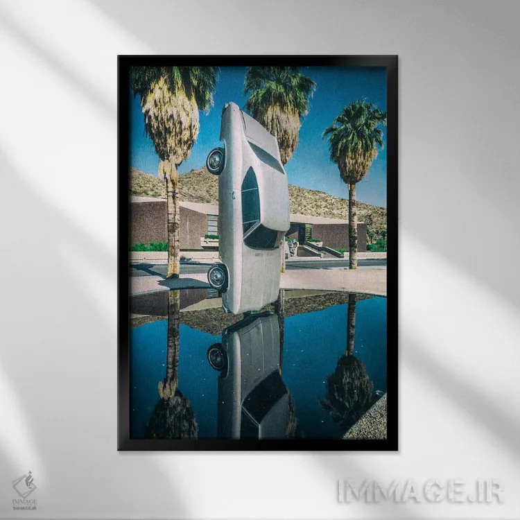 تابلو دکوراتیو بیرون موزه هنر پالم اسپرینگز اثر جوزف اس. جیاکالونه - نمای قابدار مشکی