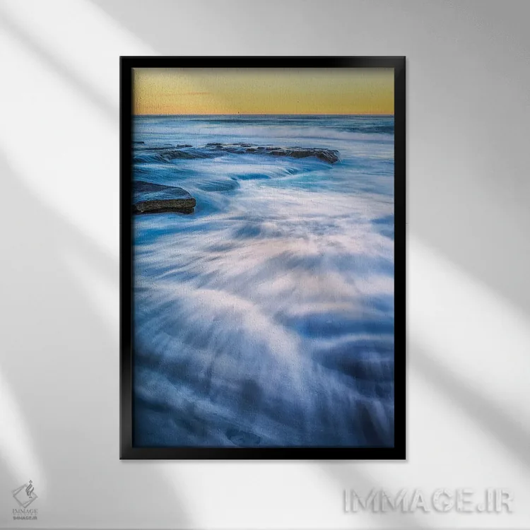 تابلو دکوراتیو نت موسیقی در ساحل اثر جوزف اس. جیاکالونه - نمای قابدار مشکی