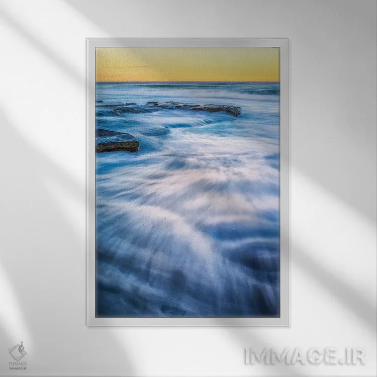 تابلو دکوراتیو نت موسیقی در ساحل اثر جوزف اس. جیاکالونه - نمای قابدار سفید