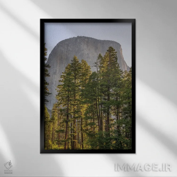 تابلو دکوراتیو زیر صخره ال کاپیتان اثر جوزف اس. جیاکالونه - نمای قابدار مشکی