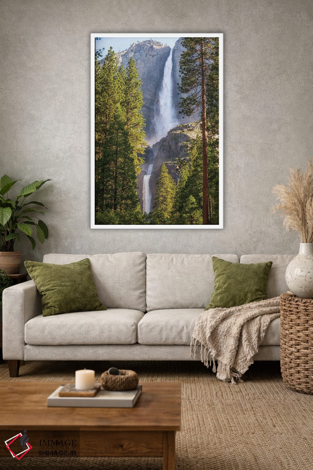 تابلو دکوراتیو آبشارهای بالایی و پایینی یوسمیتی اثر جوزف اس. جیاکالونه - D1W
