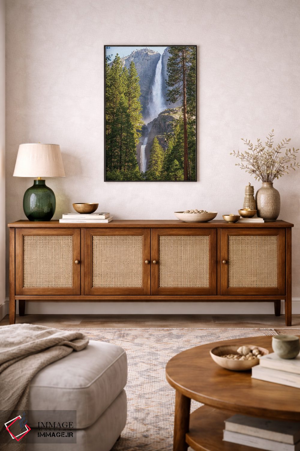 تابلو دکوراتیو آبشارهای بالایی و پایینی یوسمیتی اثر جوزف اس. جیاکالونه - D3B