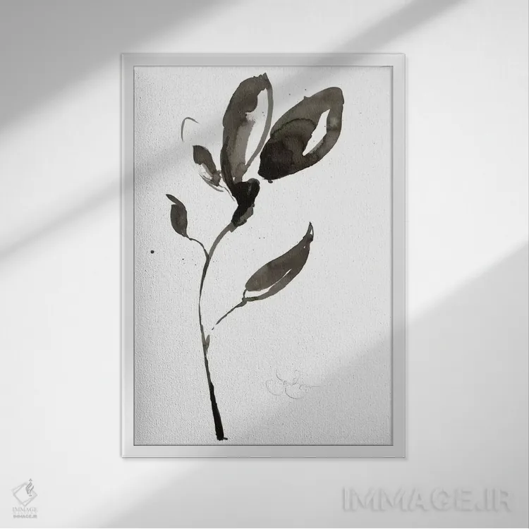 تابلو دکوراتیو نقاشی سومیه تک نفره یک اثر جنیفر گلدبرگر - نمای قابدار سفید