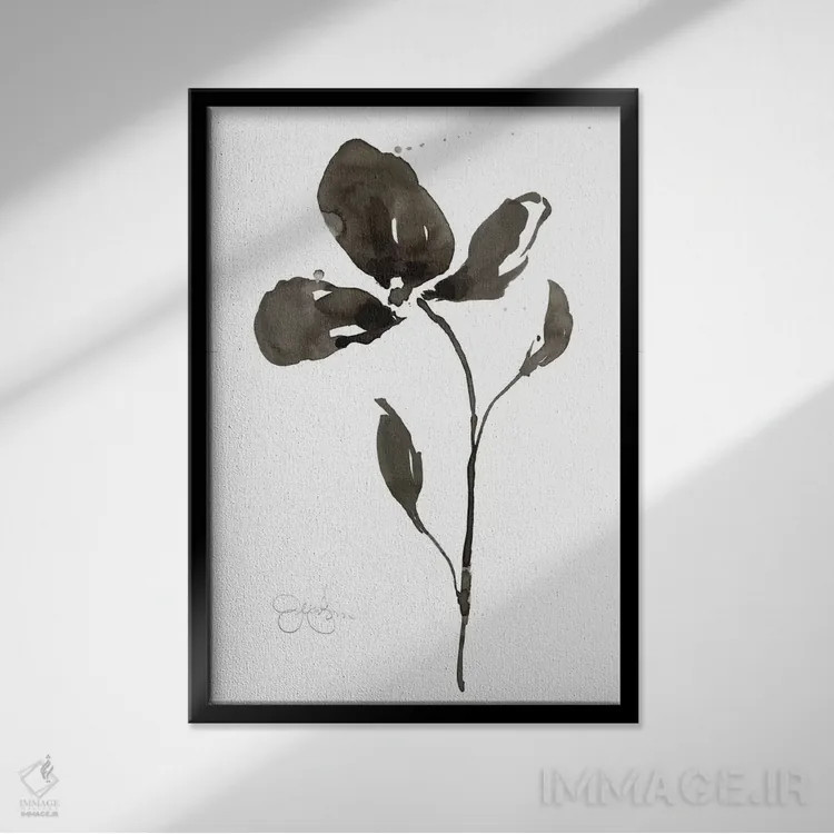 تابلو دکوراتیو نقاشی سومیه تک نفره دو اثر جنیفر گلدبرگر - نمای قابدار مشکی