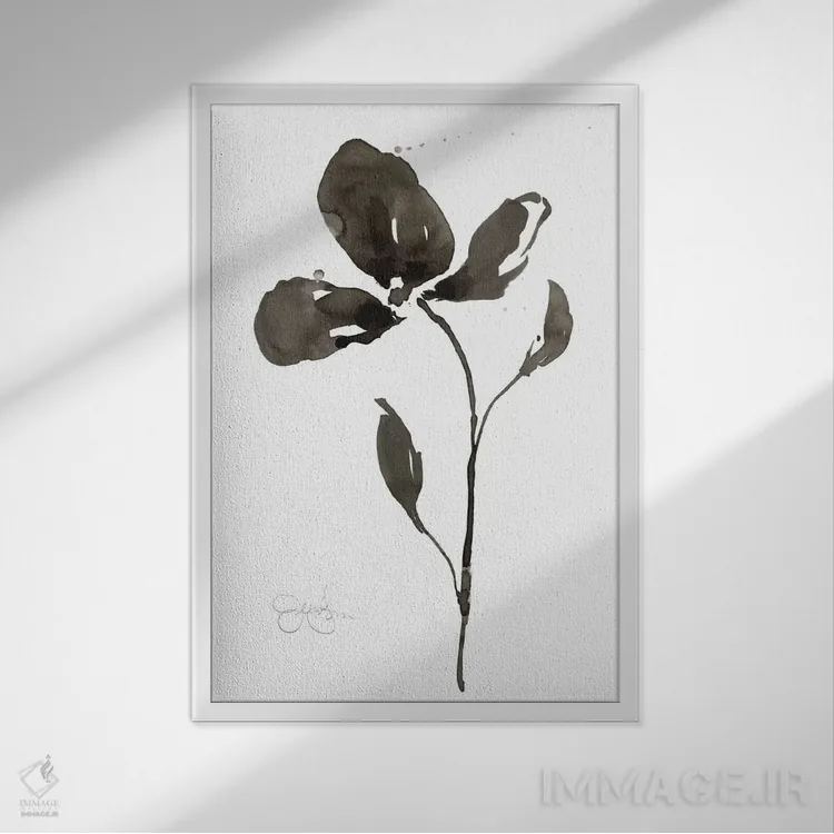 تابلو دکوراتیو نقاشی سومیه تک نفره دو اثر جنیفر گلدبرگر - نمای قابدار سفید