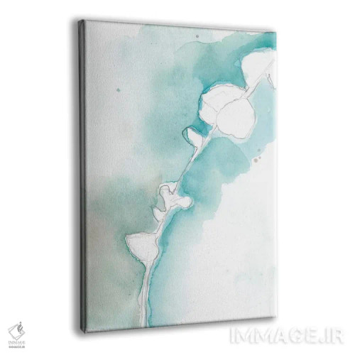 تابلو انتزاعی جینکو روی آبی خاک آلود VII اثر جنیفر گلدبرگر - نمای پرسپکتیو محصول
