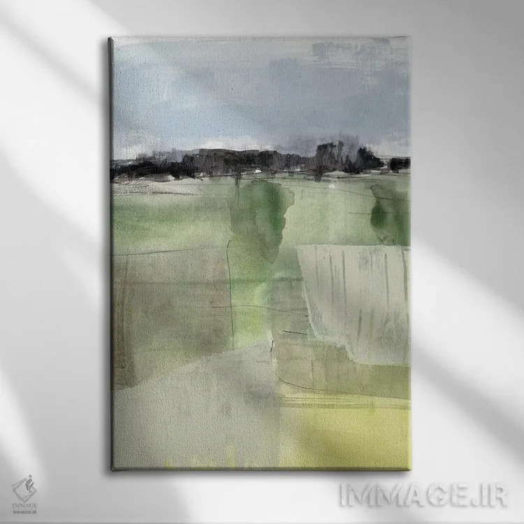 تابلو مینیمال مزرعه مریم گلی II اثر جنیفر گلدبرگر - نمای روبهرو روی دیوار