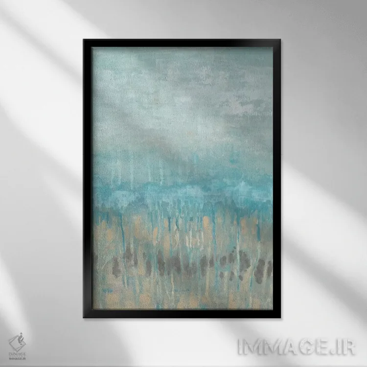 تابلو انتزاعی انتزاع خط ساحلی I اثر جنیفر گلدبرگر - نمای قابدار مشکی