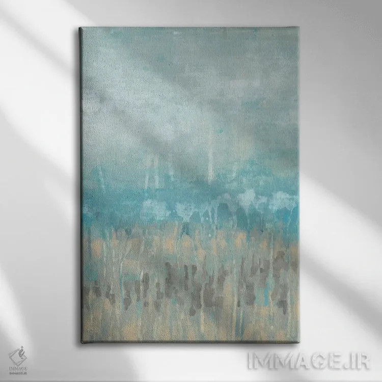 تابلو انتزاعی انتزاع خط ساحلی II اثر جنیفر گلدبرگر - نمای روبهرو روی دیوار