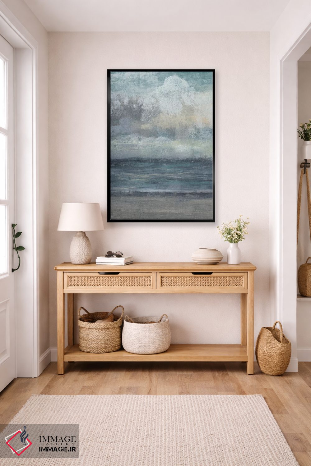 تابلو انتزاعی طلوع در ساحل II اثر جنیفر گلدبرگر - D6B