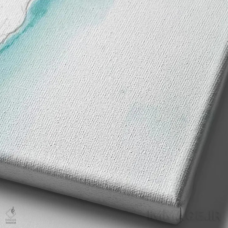 تابلو انتزاعی جینکو روی آبی خاک آلود VII اثر جنیفر گلدبرگر - نمای نزدیک بافت بوم