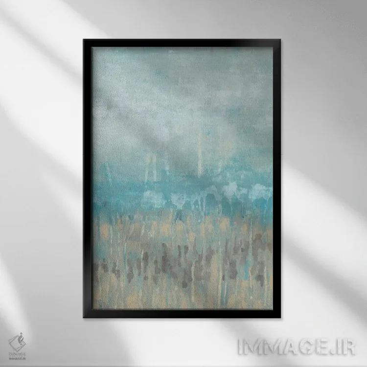 تابلو انتزاعی انتزاع خط ساحلی II اثر جنیفر گلدبرگر - نمای قابدار مشکی