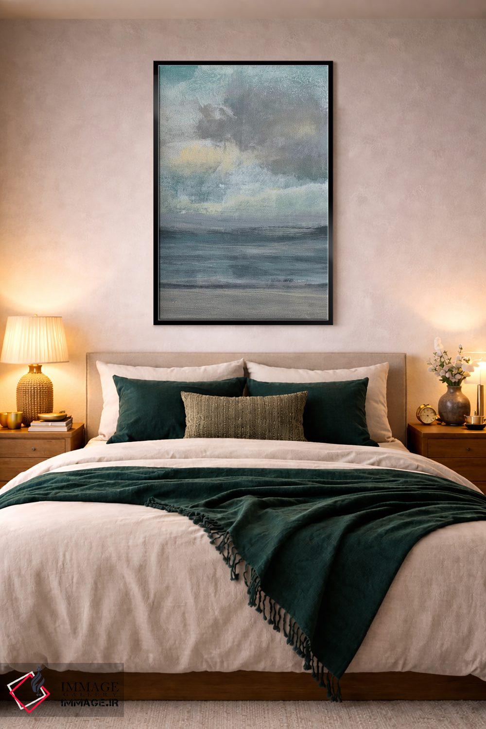 تابلو انتزاعی طلوع در ساحل I اثر جنیفر گلدبرگر - D4B