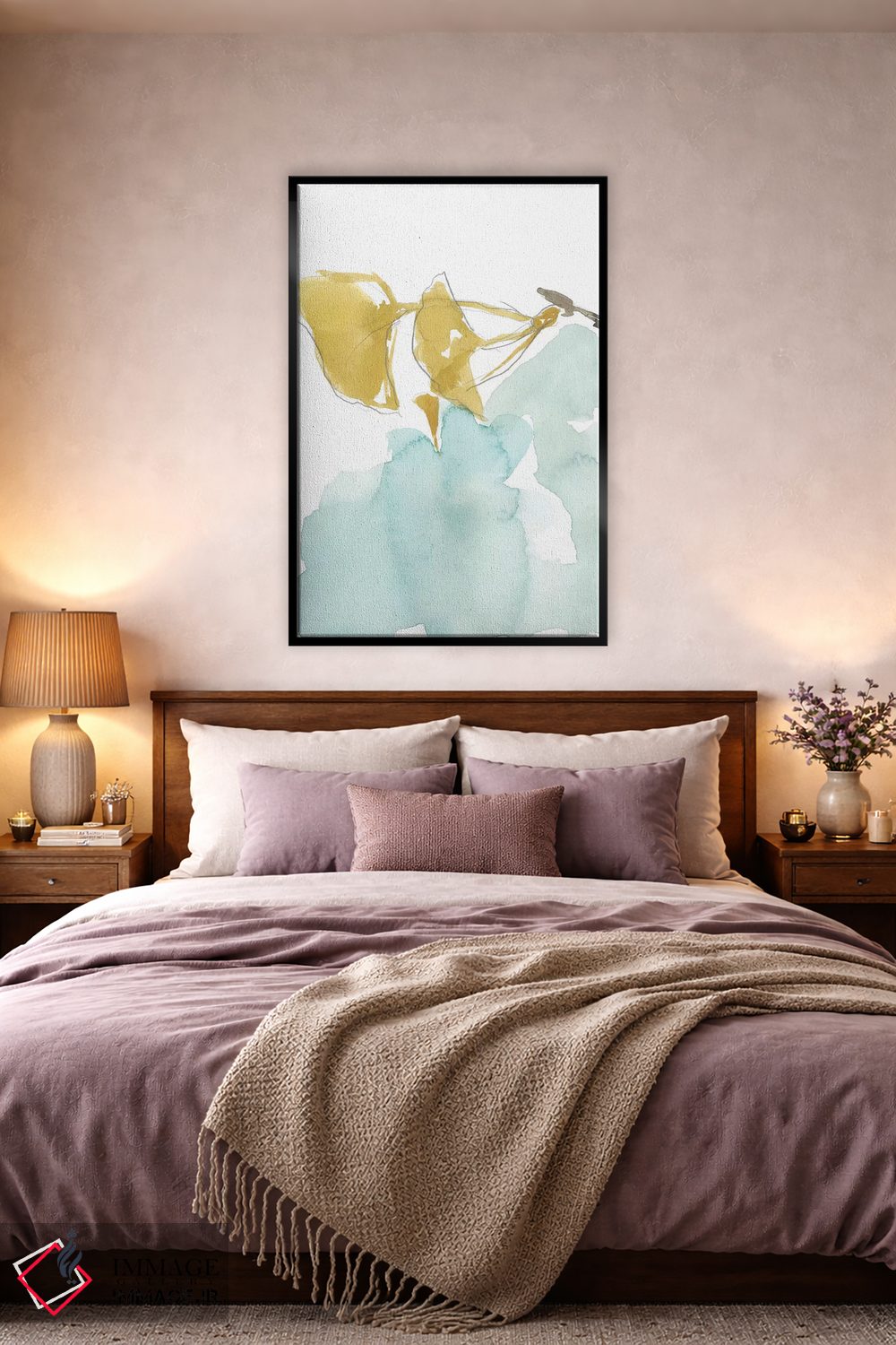 تابلو مدرن جینکو روی آبی خاک آلود I اثر جنیفر گلدبرگر - D2B