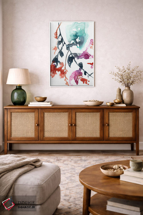 تابلو انتزاعی فوشیا آویزان I اثر جنیفر گلدبرگر - D2W