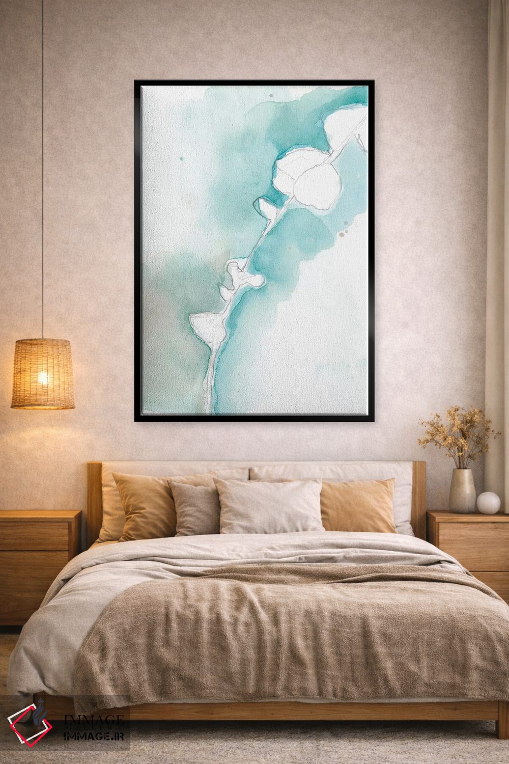 تابلو انتزاعی جینکو روی آبی خاک آلود VII اثر جنیفر گلدبرگر - D3B