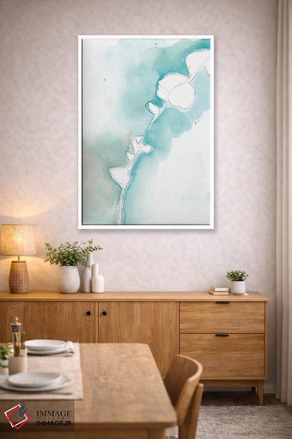 تابلو انتزاعی جینکو روی آبی خاک آلود VII اثر جنیفر گلدبرگر - D4W