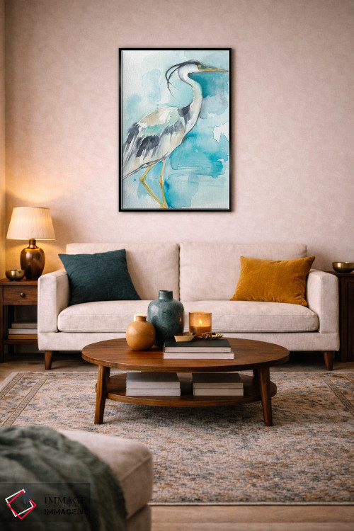 تابلو دکوراتیو پاشش حواصیل I اثر جنیفر گلدبرگر - D2B