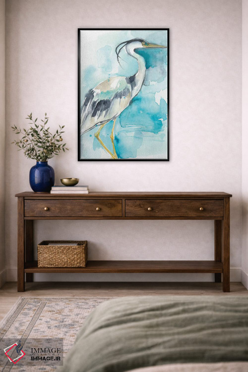 تابلو دکوراتیو پاشش حواصیل I اثر جنیفر گلدبرگر - D3B