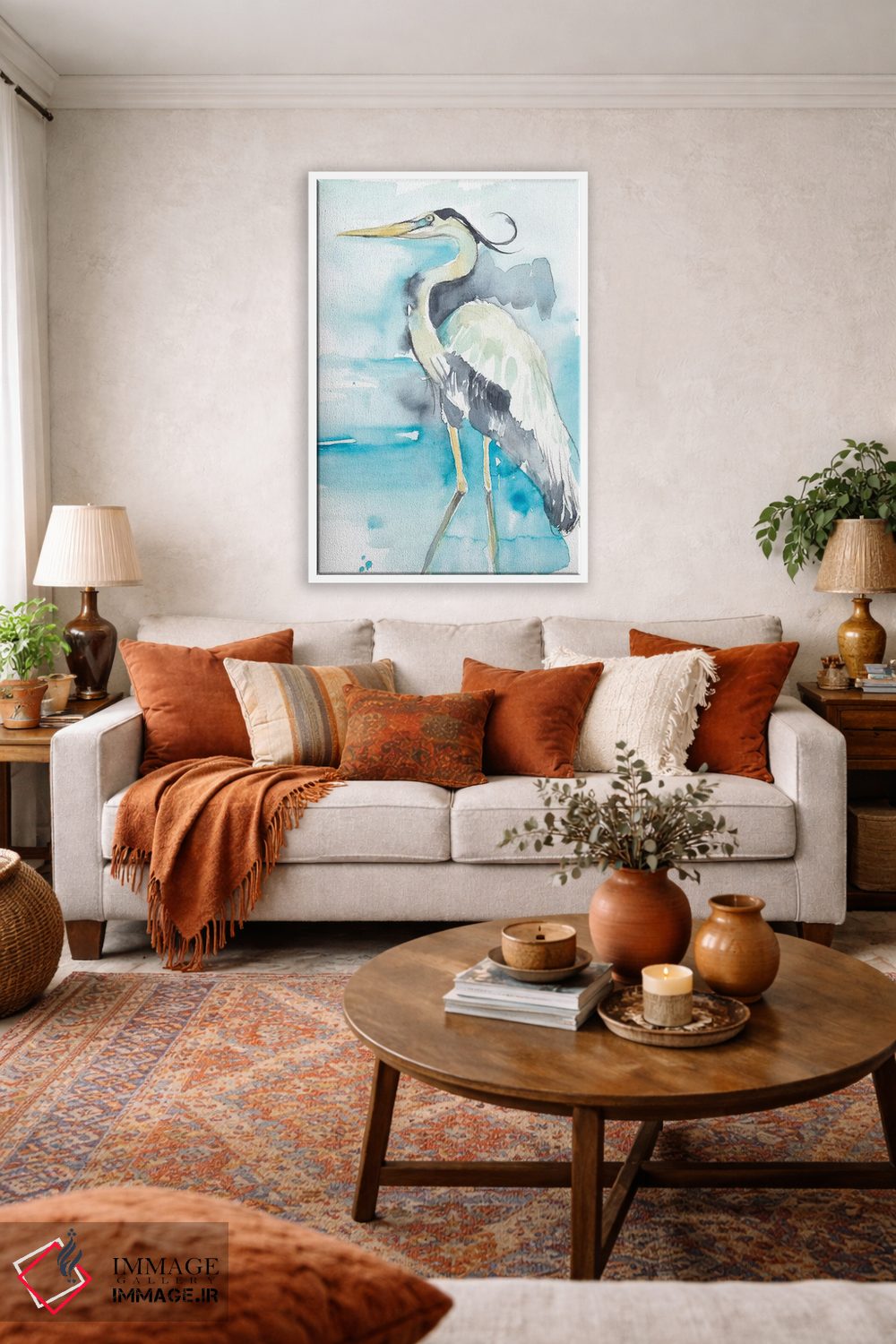 تابلو دکوراتیو پاشش حواصیل II اثر جنیفر گلدبرگر - D1W