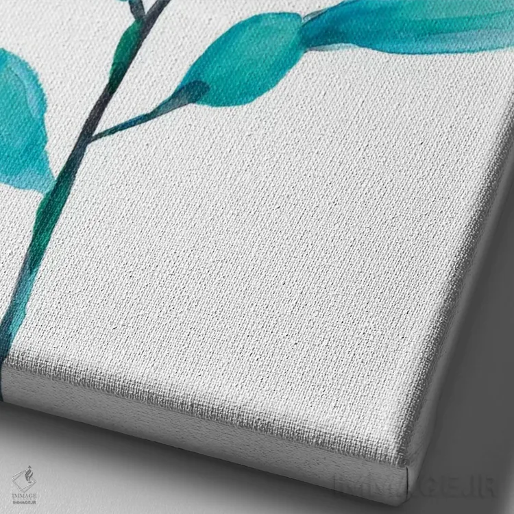 تابلو مینیمال جلبک آبرنگی I اثر جنیفر گلدبرگر - نمای نزدیک بافت بوم