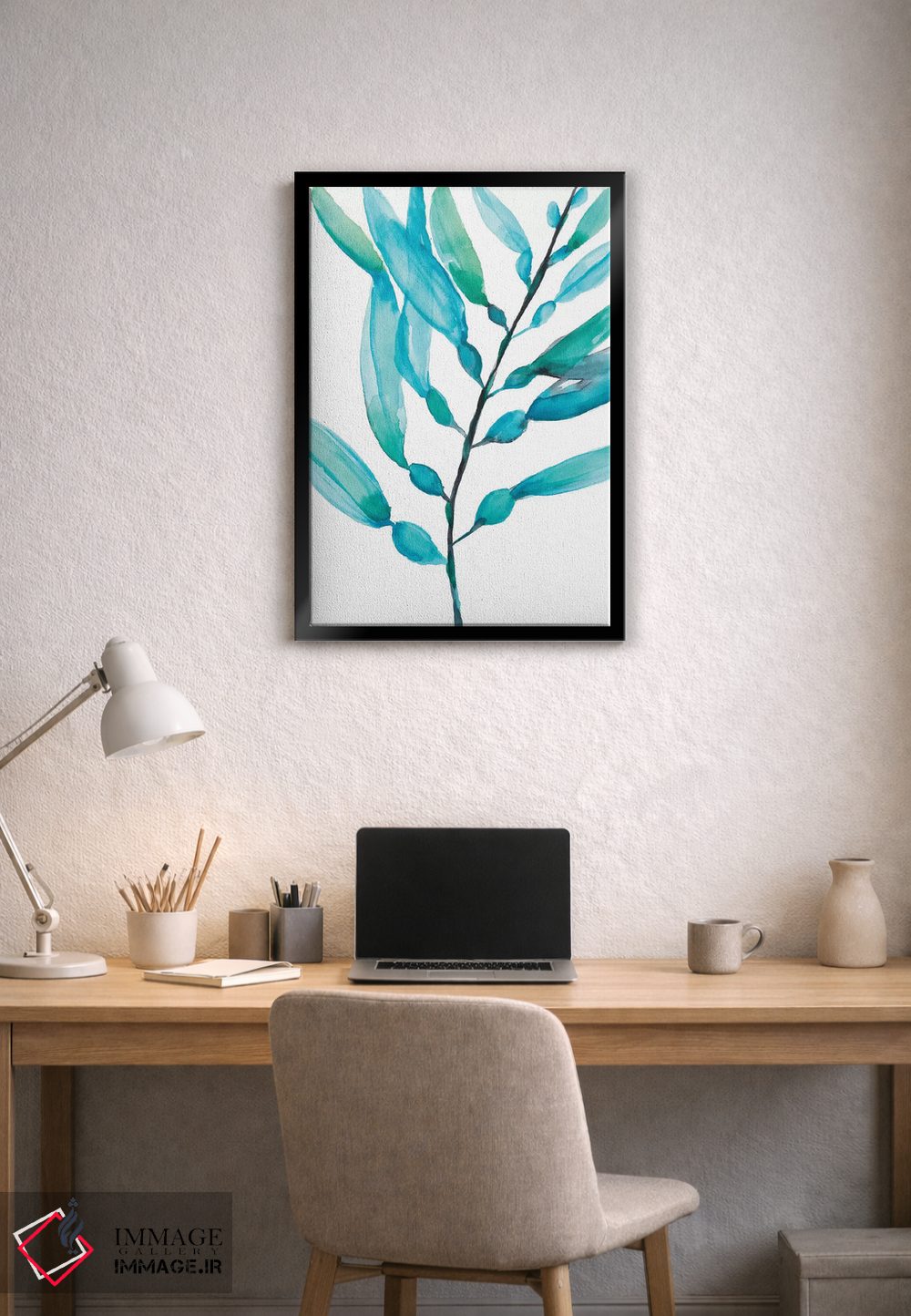 تابلو مینیمال جلبک آبرنگی I اثر جنیفر گلدبرگر - D2B