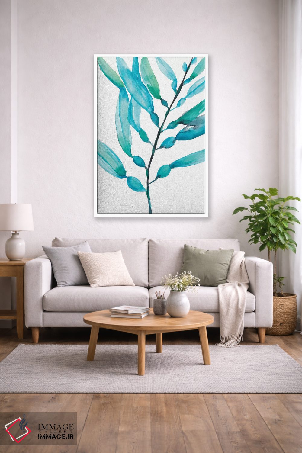 تابلو مینیمال جلبک آبرنگی I اثر جنیفر گلدبرگر - D1W