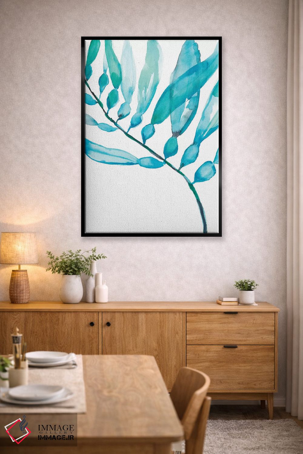 تابلو مینیمال جلبک آبرنگی II اثر جنیفر گلدبرگر - D4B