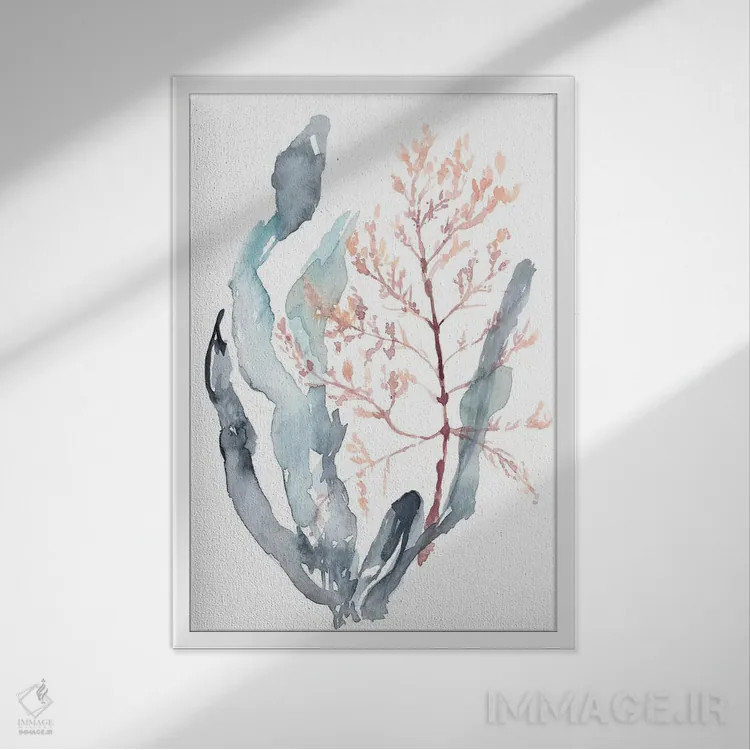 تابلو دکوراتیو جلبک دریایی شیرین II اثر جنیفر گلدبرگر - نمای قابدار سفید