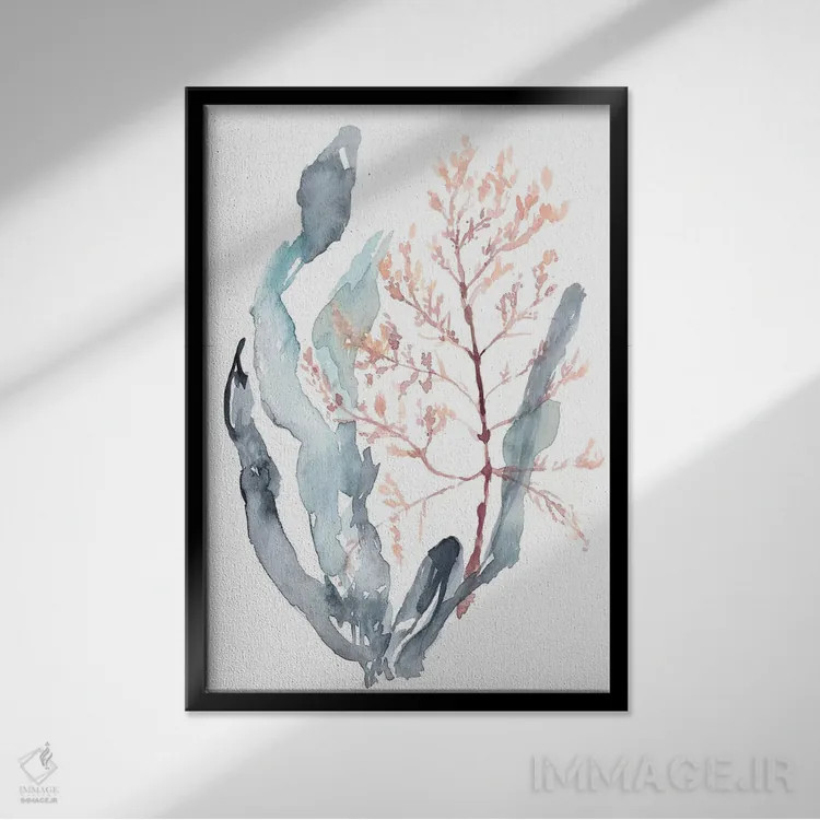 تابلو دکوراتیو جلبک دریایی شیرین II اثر جنیفر گلدبرگر - نمای قابدار مشکی