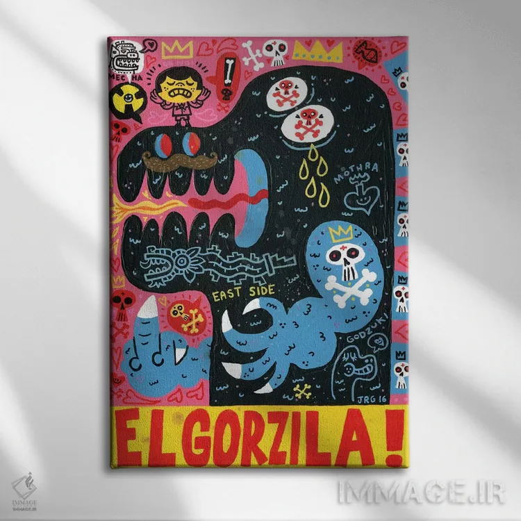 تابلو دکوراتیو هیولا اثر خورخه آر. گوتیرز - نمای روبهرو روی دیوار