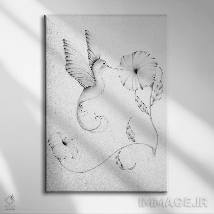 تابلو دکوراتیو مرغ مگس خوار I اثر جوانا هابر - نمای روبهرو روی دیوار