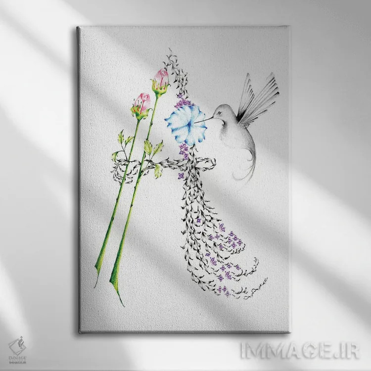 تابلو دکوراتیو حرف A اثر جوانا هابر - نمای روبهرو روی دیوار