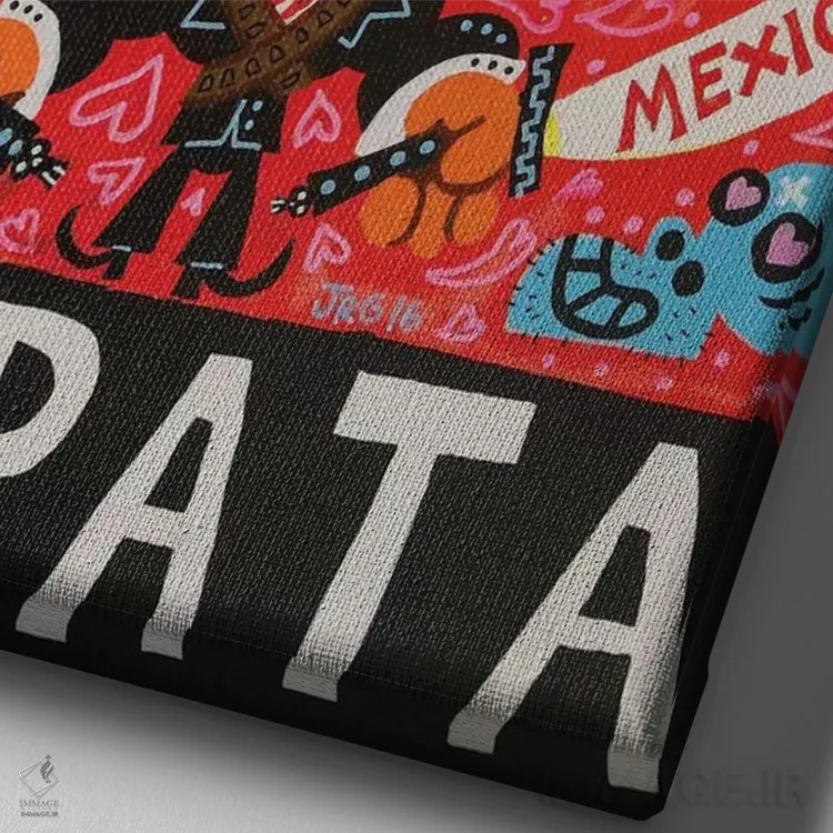 تابلو دکوراتیو مکزیکی اثر خورخه آر. گوتیرز - نمای نزدیک بافت بوم