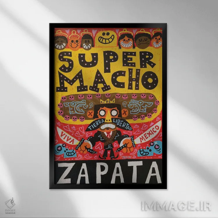 تابلو دکوراتیو مکزیکی اثر خورخه آر. گوتیرز - نمای قابدار مشکی