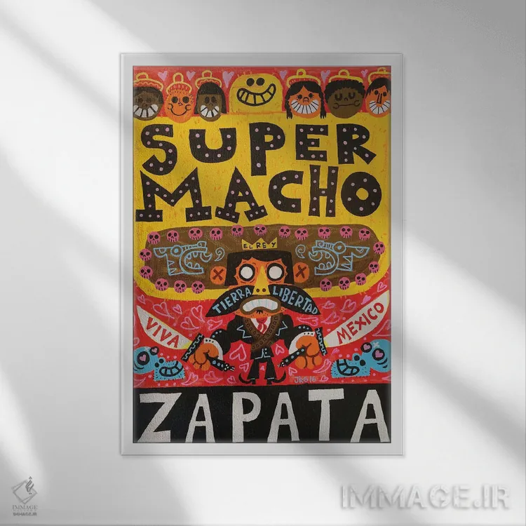 تابلو دکوراتیو مکزیکی اثر خورخه آر. گوتیرز - نمای قابدار سفید