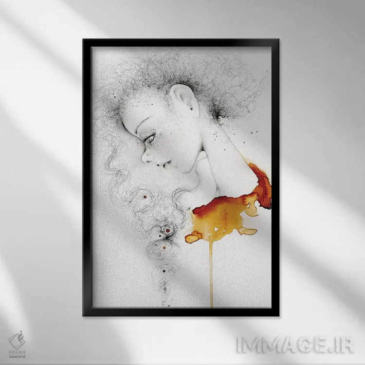 تابلو دکوراتیو ترس از رویاپردازی اثر جوانا هابر - نمای قابدار مشکی