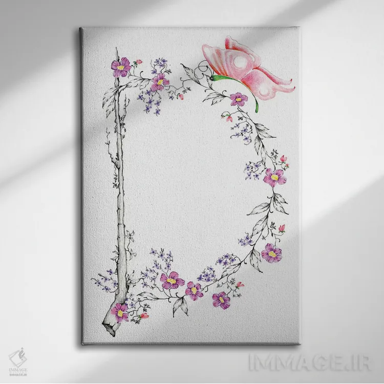 تابلو دکوراتیو حرف D اثر جوانا هابر - نمای روبهرو روی دیوار