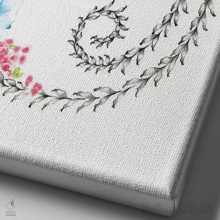 تابلو دکوراتیو حرف B اثر جوانا هابر - نمای نزدیک بافت بوم