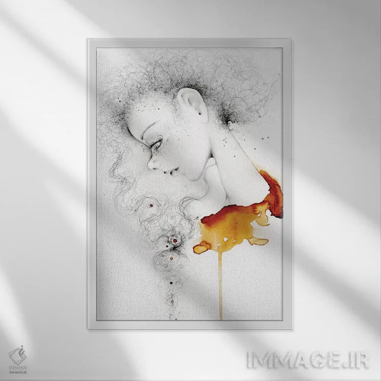 تابلو دکوراتیو ترس از رویاپردازی اثر جوانا هابر - نمای قابدار سفید