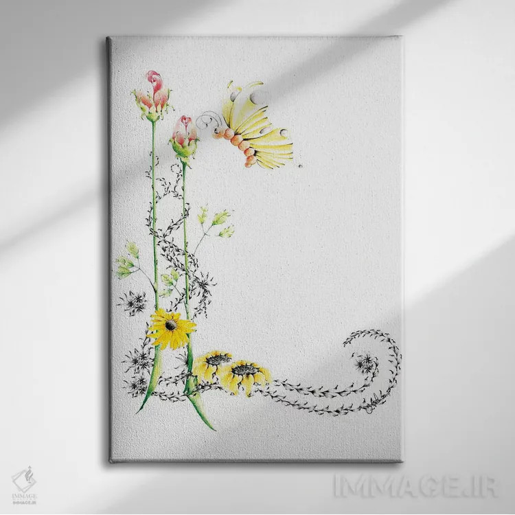 تابلو دکوراتیو حرف L II اثر جوانا هابر - نمای روبهرو روی دیوار