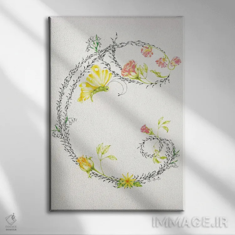 تابلو دکوراتیو حرف C اثر جوانا هابر - نمای روبهرو روی دیوار